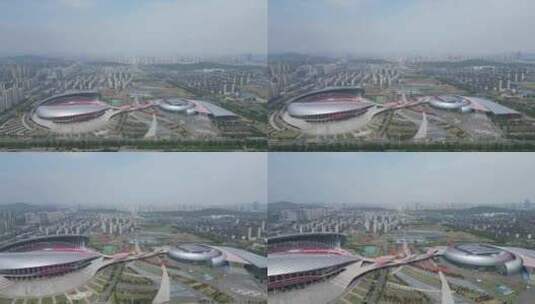 安徽蚌埠奥林匹克体育中心航拍高清在线视频素材下载