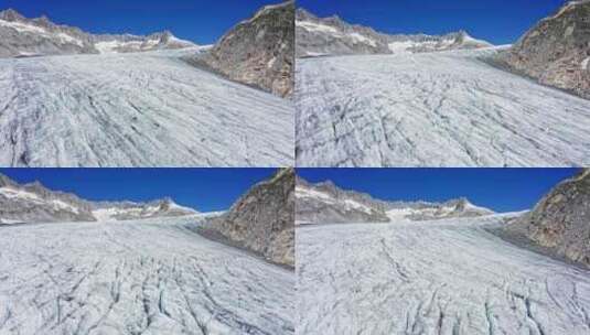 落基山脉空中的冰川高清在线视频素材下载