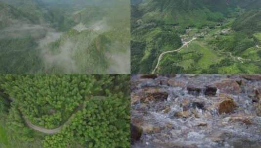 宁德市芹屿村 乡间小道 云雾缭绕 溪流 拔草高清在线视频素材下载