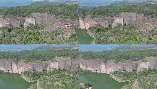 福建泰宁大金湖丹霞地貌大赤壁景区航拍高清在线视频素材下载