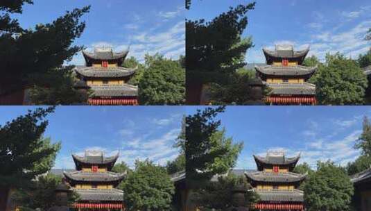 上海龙华寺千年古刹佛教老寺庙钟楼宗教信仰高清在线视频素材下载