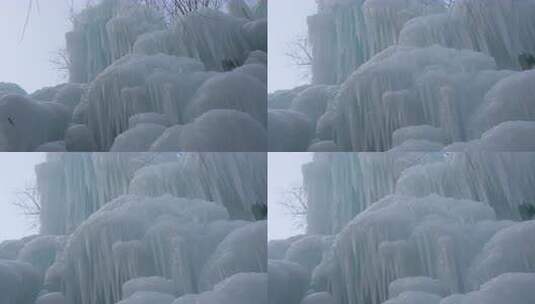 沕沕水 沕沕水景区 沕沕水冰瀑  冰川高清在线视频素材下载