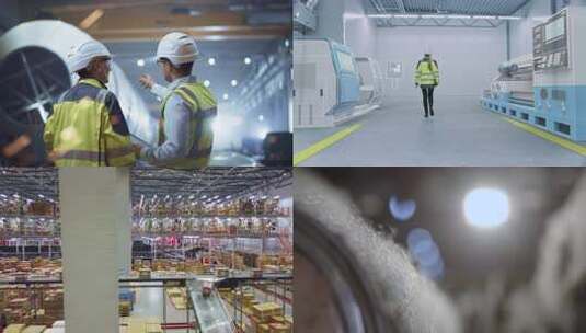 女工行走于工厂数控机床间高清在线视频素材下载