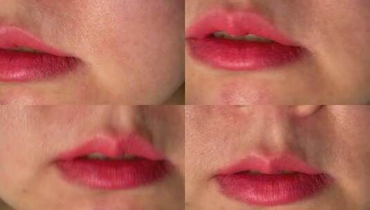 嘴唇口红化妆涂口红 (2)高清在线视频素材下载