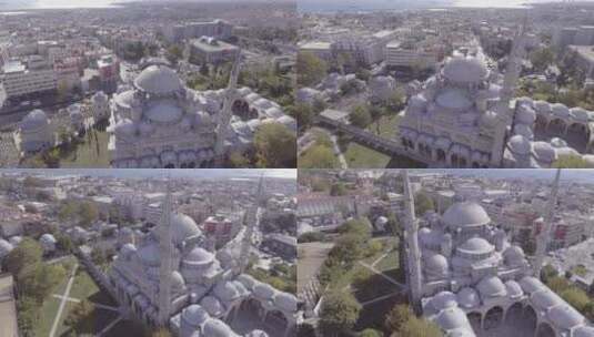 土耳其清镇寺及附近的建筑高清在线视频素材下载