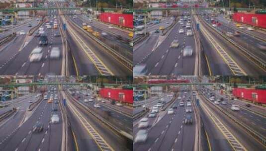 高速公路交通延时镜头高清在线视频素材下载