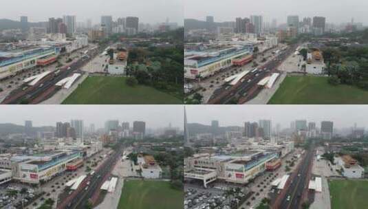 珠海九洲城国贸商圈航拍高清在线视频素材下载
