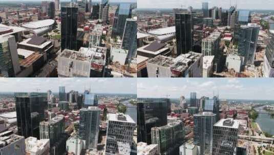 城市商业区建筑航拍高清在线视频素材下载