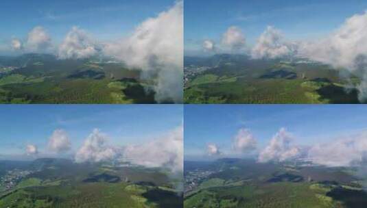 与下面的群山一起在云层上飞翔高清在线视频素材下载