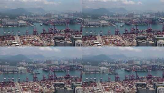 忙碌的港口延时摄影高清在线视频素材下载