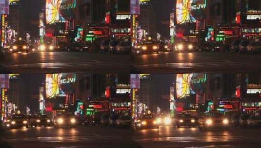 夜幕下城市街景高清在线视频素材下载