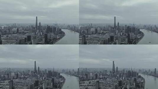 上海CBD航拍风光高清在线视频素材下载