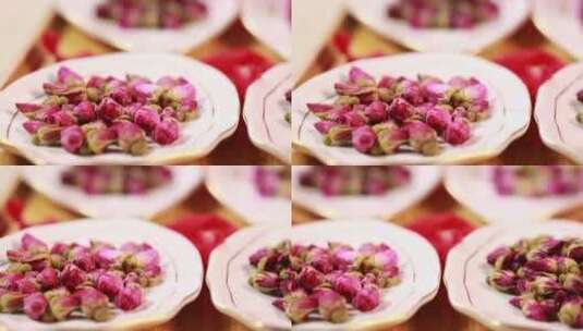 各种泡茶用玫瑰花高清在线视频素材下载