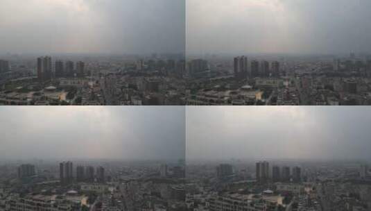 雾霾中的城镇高清在线视频素材下载