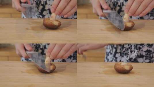鲜香菇切香菇碎高清在线视频素材下载