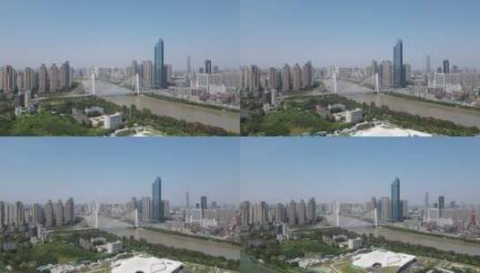 武汉城市地标建筑航拍高清在线视频素材下载