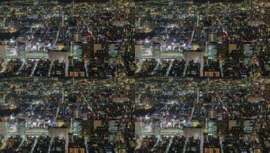 东京建筑物在夜间时间流逝高清在线视频素材下载