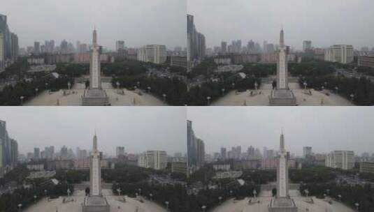 江西南昌八一广场八一纪念塔航拍高清在线视频素材下载