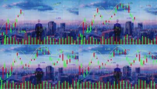 金融科技K线成交量走势图背景高清在线视频素材下载