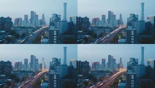 北京国贸夜景延时高清在线视频素材下载