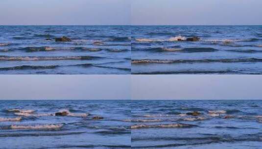 黄昏青海湖水面风浪自然风光高清在线视频素材下载