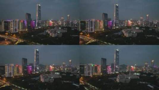 深圳 深圳夜景 夜景 航拍 科技园高清在线视频素材下载