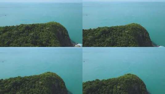 从空中俯瞰美丽的半岛和四周的大海高清在线视频素材下载