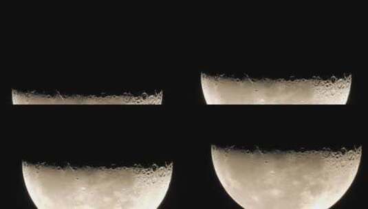 黑夜中的月球陨石坑高清在线视频素材下载