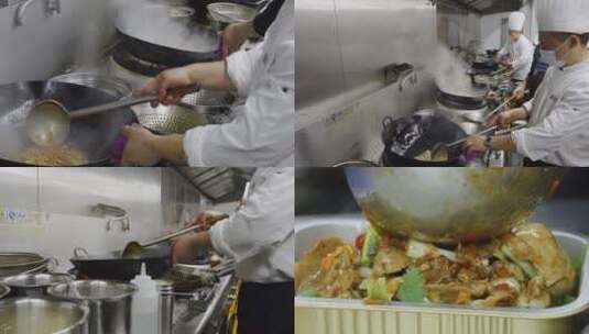 4K餐厅厨房厨师做菜实拍高清在线视频素材下载