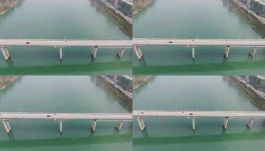 城市航拍湖南沅江大桥高清在线视频素材下载