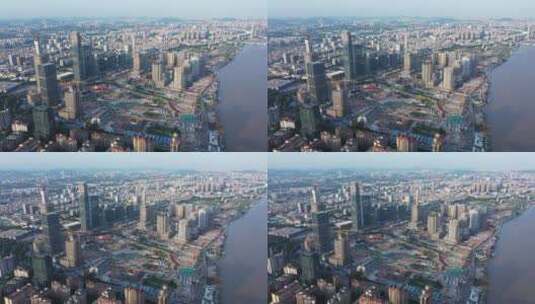 航拍广州金融城高清在线视频素材下载