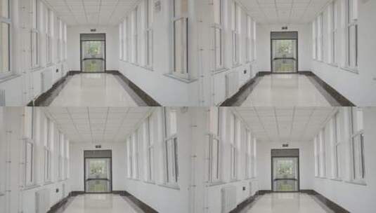 学校里的空走廊高清在线视频素材下载