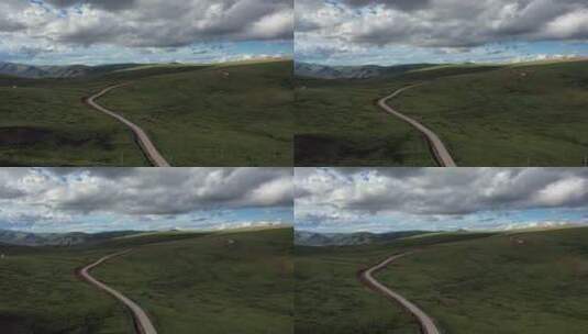 G318川藏线草原青藏高原公路自驾游高清在线视频素材下载
