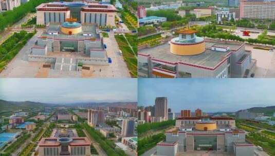 航拍西宁青海藏医药博物馆4K御3高清在线视频素材下载