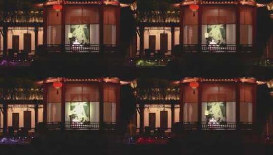 武汉地标黄鹤楼景区古建筑演奏古筝乐器现场高清在线视频素材下载