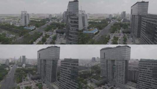 张家港城区建筑群4K航拍DLOG高清在线视频素材下载
