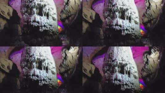 湖南郴州北湖万华岩溶洞彩色石钟乳5高清在线视频素材下载