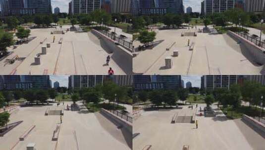 芝加哥滑板公园高清在线视频素材下载