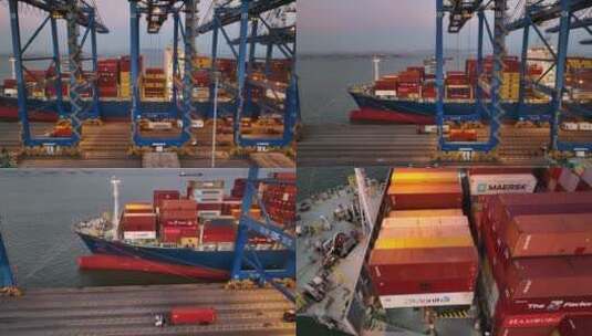 港口集装箱卡车【广州港】高清在线视频素材下载