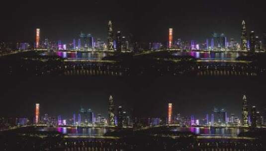 深圳湾人才日城市无人机表演4K高清在线视频素材下载