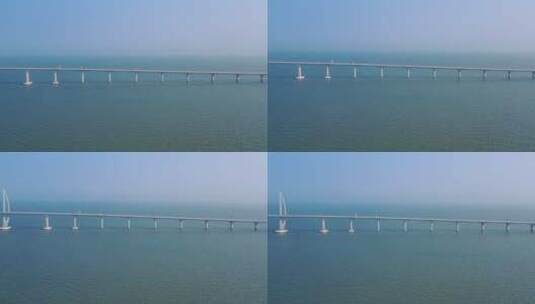航拍珠海港珠澳大桥高清在线视频素材下载
