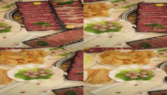 潮汕涮牛肉汤锅套餐高清在线视频素材下载