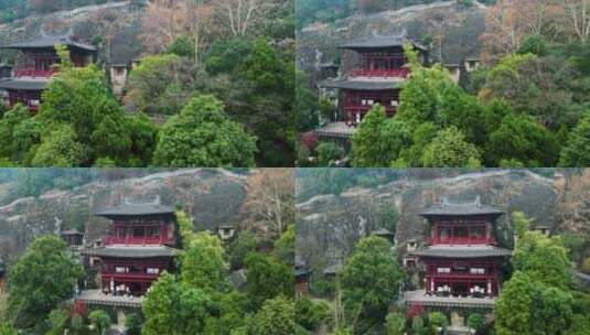 广元皇泽寺景区航拍风景高清在线视频素材下载