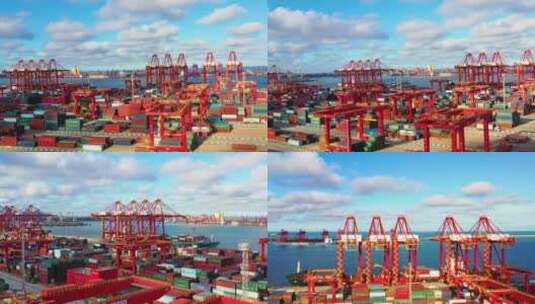 港口集装箱货运高清在线视频素材下载