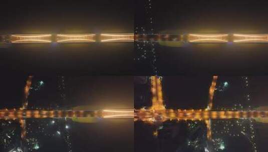 长沙岳麓区夜景航拍高清在线视频素材下载
