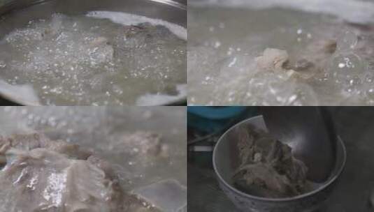 清汤炖羊肉 羊蝎子高清在线视频素材下载