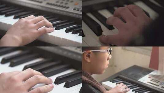 6484 孩子 学习 音乐 钢琴高清在线视频素材下载
