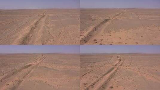 大漠戈壁明长城堑壕遗址高清在线视频素材下载