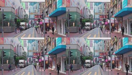香港铜锣湾城市街景高清在线视频素材下载
