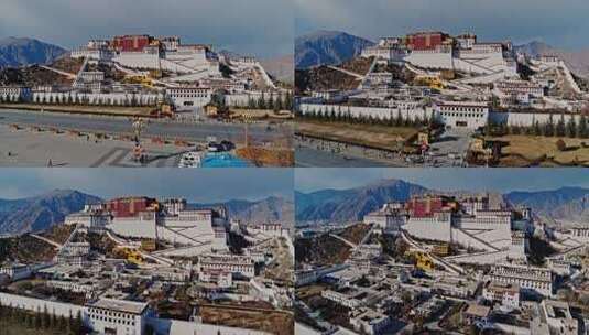 西藏布达拉宫航拍高清在线视频素材下载
